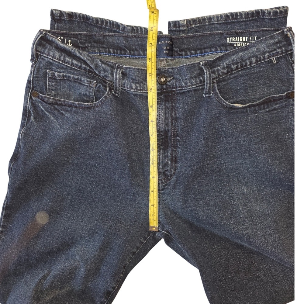 Nautica Straight Fit Jeans Mens Denim Pants Dark Wash Size 36 x 32 - Picture 9 of 11